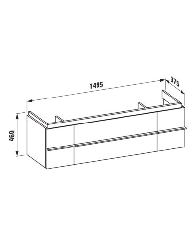 Тумба белый глянец 149,5 см 2 ящика, 2 дверцы Laufen Case 4.0135.4.075.475.1