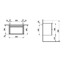 Тумба темный вяз 63,6 см Laufen Space 4.1016.2.160.103.1