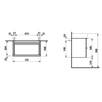 Тумба светлый орех 73,5 см Laufen Space 4.1018.2.160.101.1