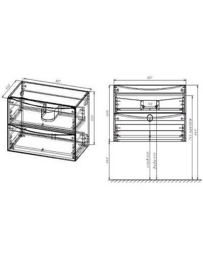 Тумба под раковину Vincea Mia 80 VMC-2MC800RW подвесная R.Wood