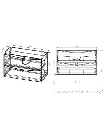 Тумба под раковину Vincea Mia 100 VMC-2MC100RW подвесная R.Wood
