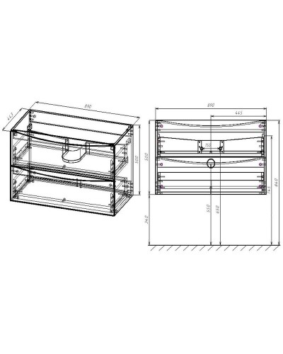 Тумба под раковину Vincea Mia 90 VMC-2MA900RW подвесная R.Wood