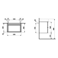 Тумба светлый орех 63,6 см Laufen Space 4.1016.2.160.101.1