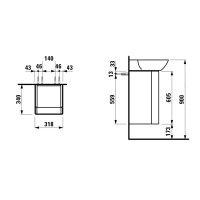 Тумба белый матовый 31,8 см Laufen Ino 4.2535.1.030.170.1