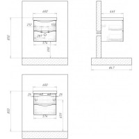 Тумба Rovere Grigio 57,4 см BelBagno Fly FLY-600-2C-SO-RG-P