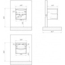 Тумба Rovere Grigio 57,4 см BelBagno Fly FLY-600-2C-SO-RG-P