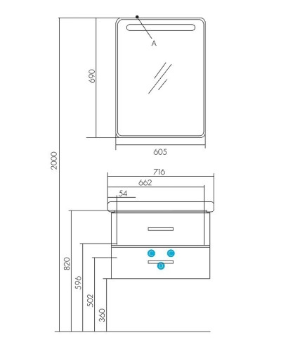 Тумба под раковину Aquaton Америна 67 1A137601AM010 подвесная Белая глянцевая