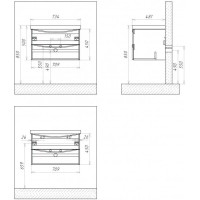 Тумба Rovere Grigio 70,9 см BelBagno Fly FLY-700-2C-SO-RG-P