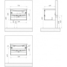 Тумба Rovere Grigio 70,9 см BelBagno Fly FLY-700-2C-SO-RG-P