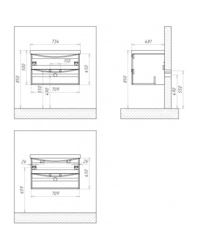 Тумба Rovere Nature 70,9 см BelBagno Fly FLY-700-2C-SO-RN-P