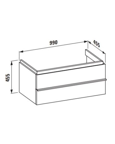Тумба белый матовый 99 см 2 ящика Laufen Case 4.0128.2.075.463.1