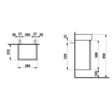 Тумба белый матовый 38 см R Laufen Pro 4.8301.2.095.463.1