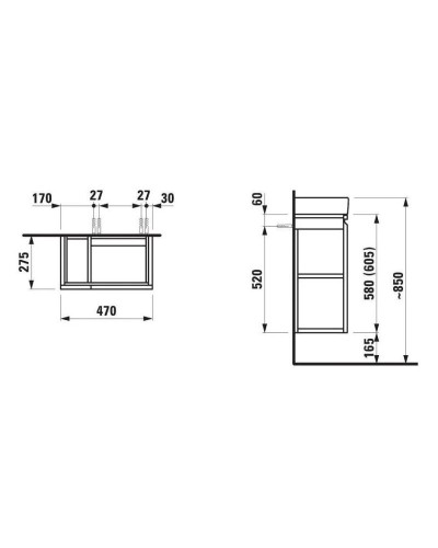 Тумба белый матовый 47 см Laufen Pro 4.8300.1.095.475.1
