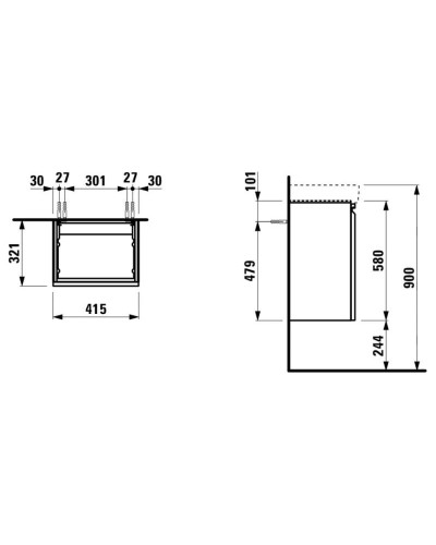 Тумба белый матовый 41,5 см Laufen Pro 4.8330.1.096.463.1
