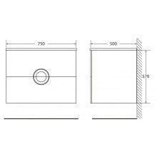 Тумба Bianco Lucido 75 см BelBagno Onda ONDA-750-2C-SO-BL