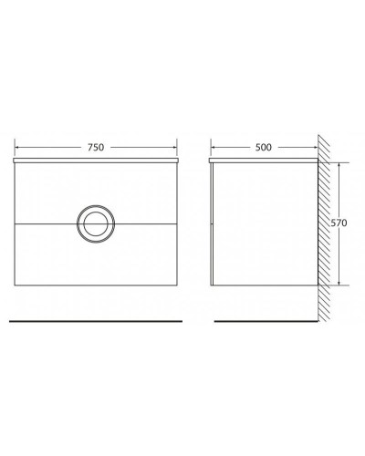 Тумба Bianco Lucido 75 см BelBagno Onda ONDA-750-2C-SO-BL