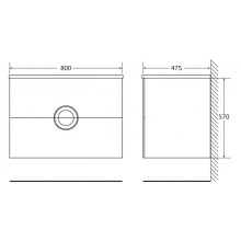 Тумба Bianco Lucido 80 см BelBagno Onda ONDA-800-2C-SO-BL