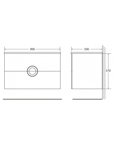 Тумба Bianco Lucido 90 см BelBagno Onda ONDA-900-2C-SO-BL