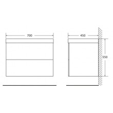 Тумба Rosso Basalto 70 см BelBagno Regina REGINA-700-2C-SO-RB