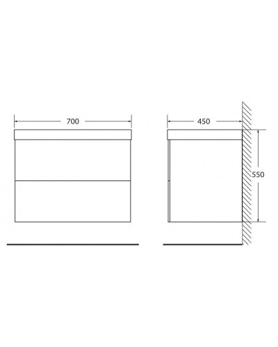 Тумба Rosso Basalto 70 см BelBagno Regina REGINA-700-2C-SO-RB