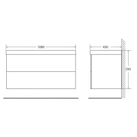 Тумба Rosso Basalto 100 см BelBagno Regina REGINA-1000-2C-SO-RB-BLUM