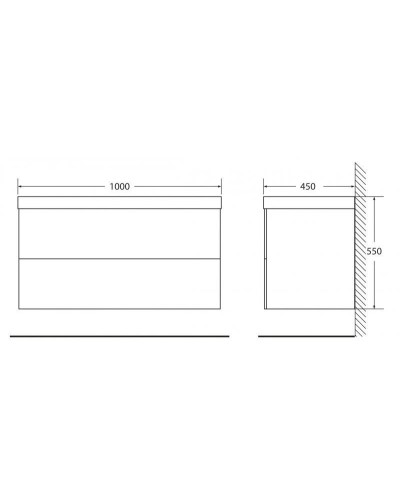 Тумба Rosso Basalto 100 см BelBagno Regina REGINA-1000-2C-SO-RB-BLUM