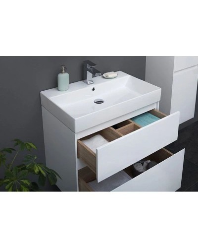 Тумба белый глянец 69,5 см Aquanet Бруклин 00203959