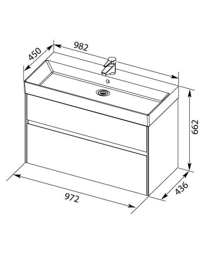 Тумба белый глянец 97,2 см Aquanet Бруклин 00203961