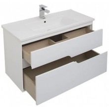 Тумба белый глянец 97 см Aquanet Модена 00198489