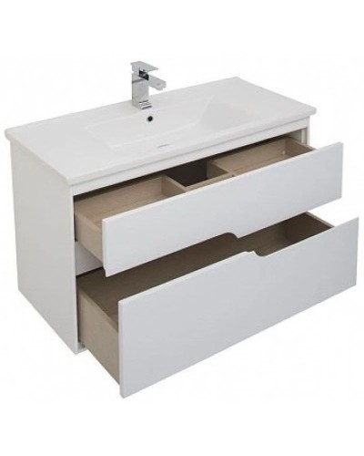 Тумба белый глянец 97 см Aquanet Модена 00198489