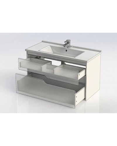 Тумба белый глянец 97 см Aquanet Модена 00198489