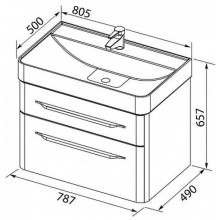 Тумба белый глянец 78,7 см Aquanet Виченца 00196963