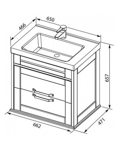 Тумба белый глянец 66,2 см Aquanet Денвер 00199210
