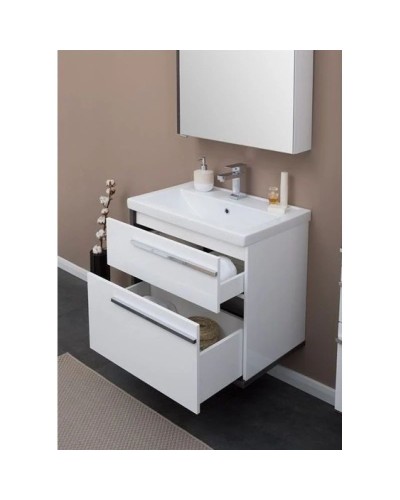 Тумба эвкалипт мистери/белый глянец 69,5 см Aquanet Фостер 00202064