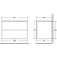 Тумба под раковину BelBagno Etna 80 ETNA-800-2C-SO-RG-P подвесная Rovere Grigio