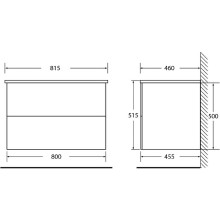 Тумба под раковину BelBagno Etna 80 ETNA-800-2C-SO-RG-P подвесная Rovere Grigio