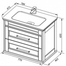 Тумба белый ясень 77 см Aquanet Бостон 00206551