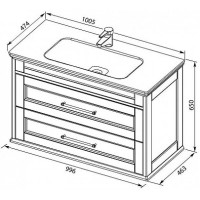 Тумба белый ясень 99,6 см Aquanet Бостон 00206549