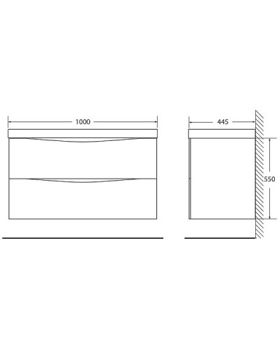 Тумба под раковину BelBagno Marino 100 MARINO-1000-2C-SO-RW-P подвесная Rovere Moro