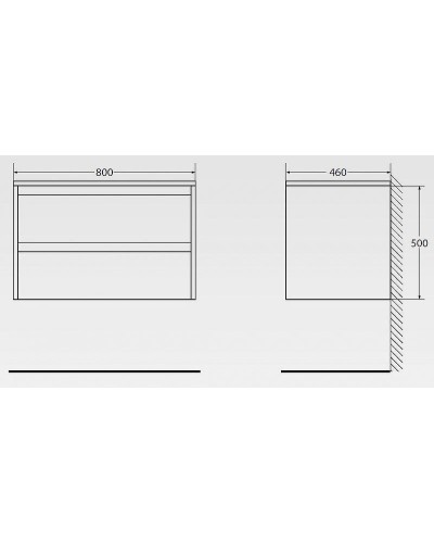 Тумба под раковину BelBagno Kraft 80 KRAFT-800-2C-SO-RNN подвесная Rovere Nebrasca Nature