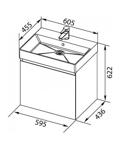 Тумба орех 59,5 см Aquanet Нью-Йорк 00203945