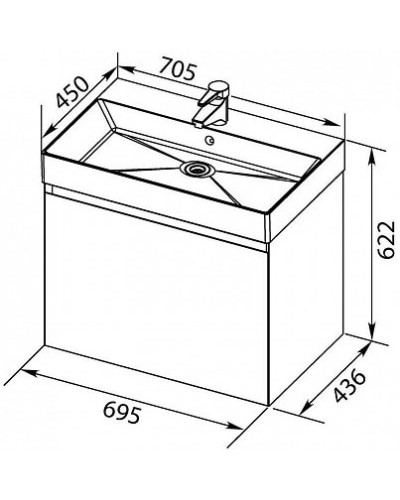 Тумба орех 69,5 см Aquanet Нью-Йорк 00203946