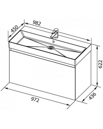 Тумба орех 97,2 см Aquanet Нью-Йорк 00203949