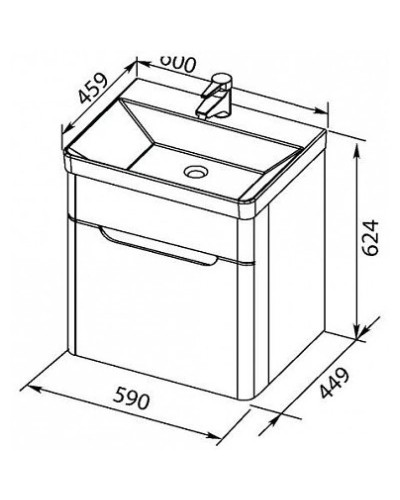 Тумба белый глянец 59 см Aquanet София 00196956