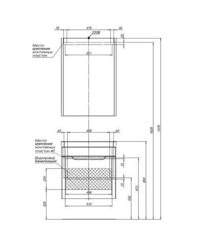 Тумба белый глянец 59 см Aquanet София 00196956