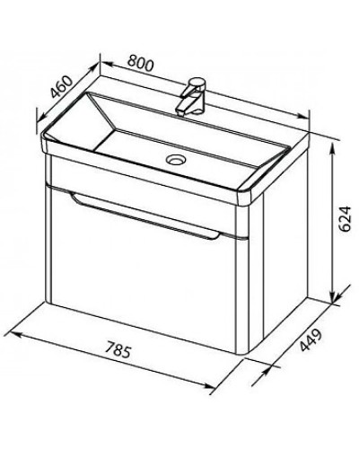 Тумба белый глянец 78,5 см Aquanet София 00199869