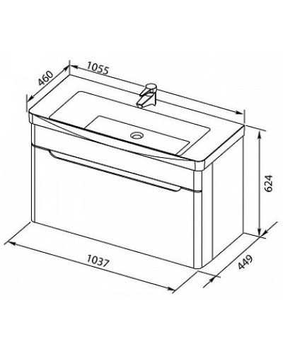 Тумба белый глянец 103,7 см Aquanet София 00199870