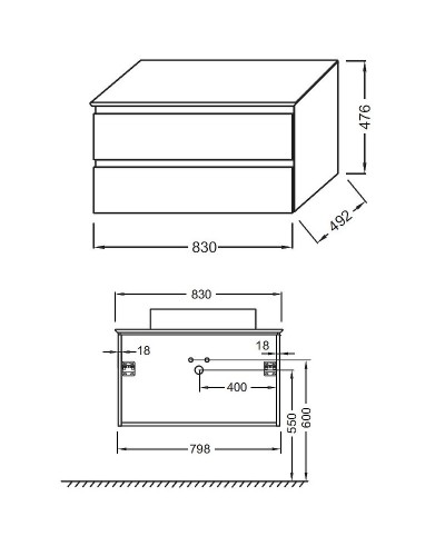 Тумба под раковину Jacob Delafon Madeleine 80 EB2083-J54 подвесная Серая матовая