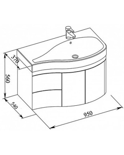Тумба белый глянец 95 см R Aquanet Сопрано 00169633