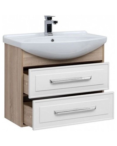 Тумба белый глянец/дуб сонома 72,5 см Aquanet Остин 00200909